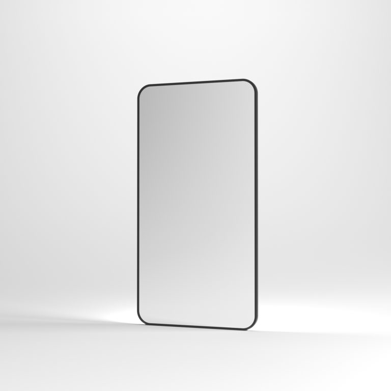 Lustro Corner Black LED - czarne podświetlane zaokrąglone rogi - produkt lustro w ramie