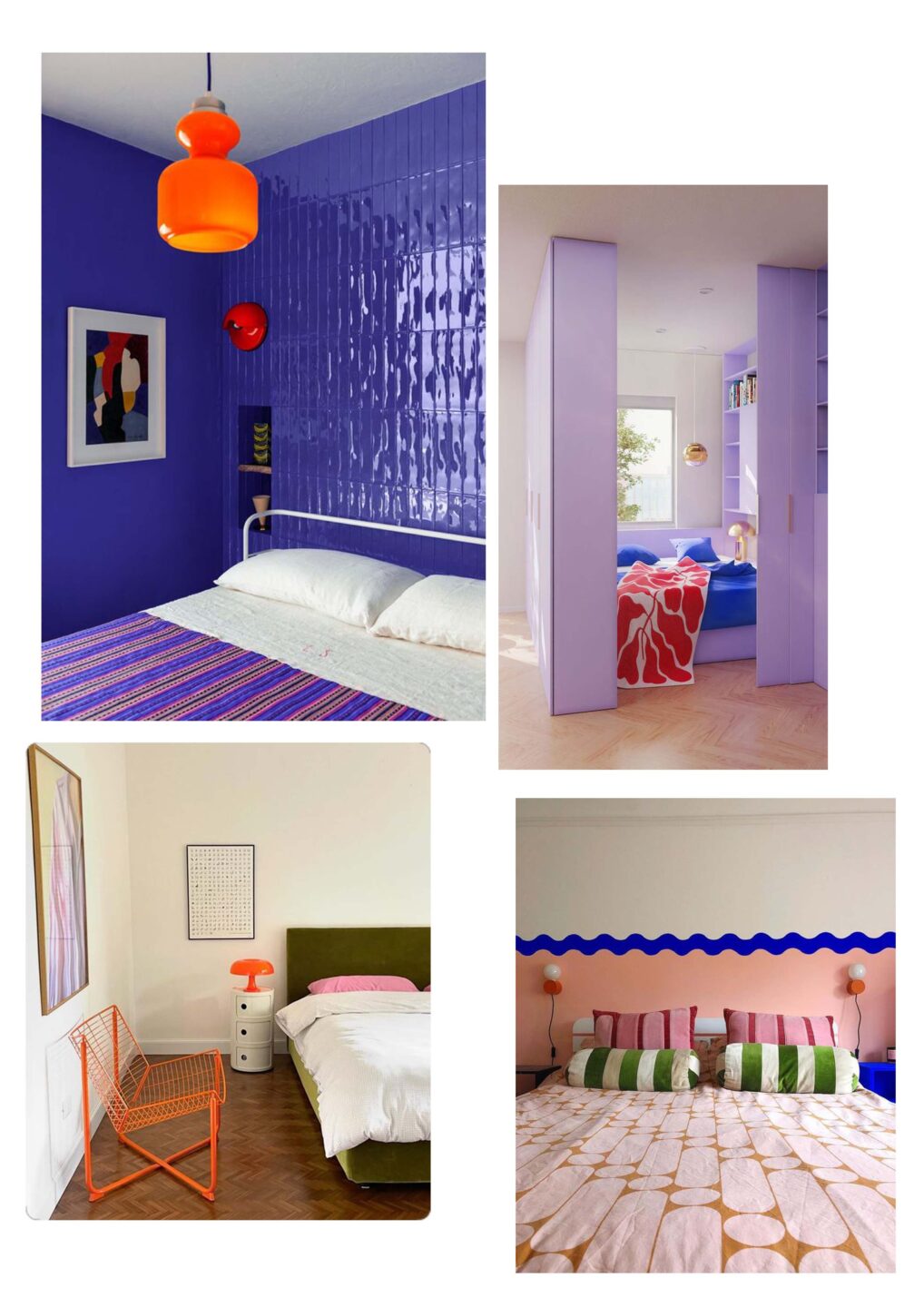 Sypialnia w stylu dopamine color